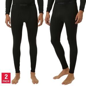 New 32 Degrees Heat Men's 2-pack Quick Dry Soft Fleece Lined Base Layer Pants